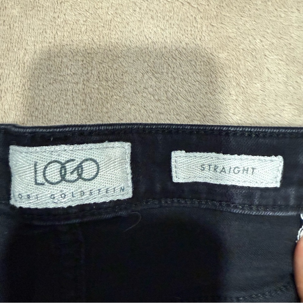 LOGO by Lori Goldstein Women's Black Straight Leg Jeans - Picture 2 of 6